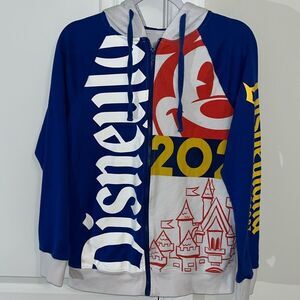 Walt Disney World 2021 Castle Pockets Hoodie Hooded Sweatshirt Jacket L Women’s